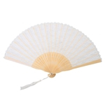Folding Fan, estilo japonês Vintage Handmade Fan Mão Lace Fan Para Decoração (Branco)
