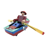 Folha de flandres Nostalgic Clockwork Cadeia Fotografia Toy Prop Sliding Boat