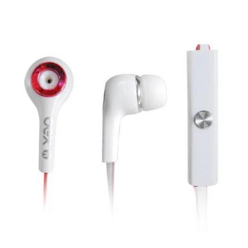 Fone de Ouvido Oex Intra-Auricular Ideal P/ Smartphones C/ Microfone Branco/Vermelho Fn-200