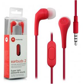 Fone de Ouvido Motorola Estereo Earbuds 2, Intra-Auricular com Microfone - Vermelho