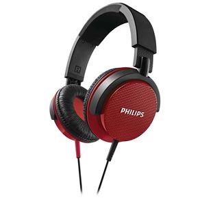 Fone de Ouvido Philips SHL3100RD com Estilo DJ de Monitoramento, Design Dobrável e Alça Ajustável – Vermelho