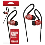 Fone de Ouvido Vokal In Ear E20 Red com Plug Stereo Controle de Volume e Compatível com Smartphones