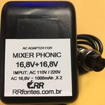 Fonte Carregador 16,8V para Mixer Mesa de Som Phonic Mm1805x Mm1805 AC