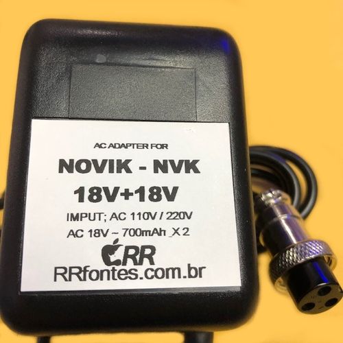 Fonte Carregador 18V para Mixer Mesa de Som Novik Neo Nvk-1602fx Nvk-802fx