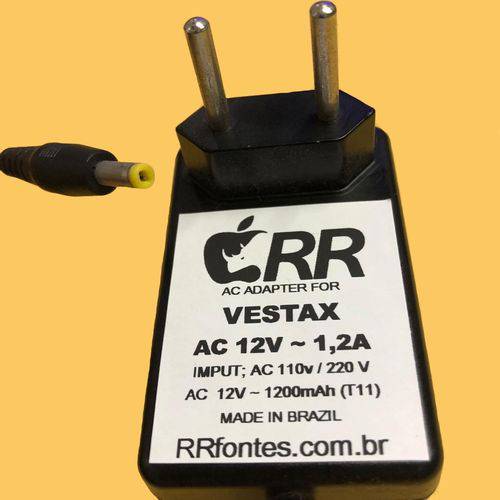 Fonte Carregador 12v para Mixer Mesa de Som Vestax Pmc07 Pro Isp Pro25 Prod