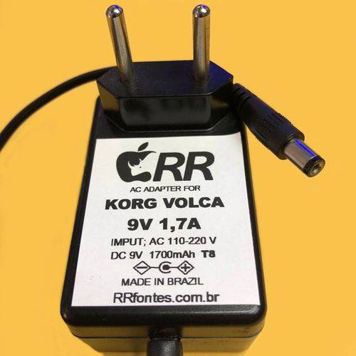 Fonte Carregador 9V 1,7a Compatível com Pedal Pedaleira Korg Microkorg Xl+ Ms ou Arp Odyssey