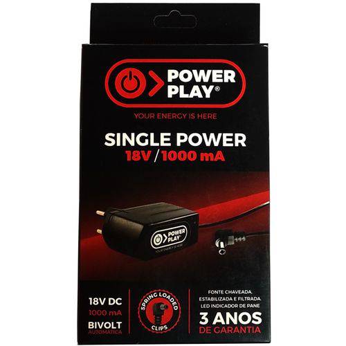 Fonte Power Play Single Power 18v 1000ma