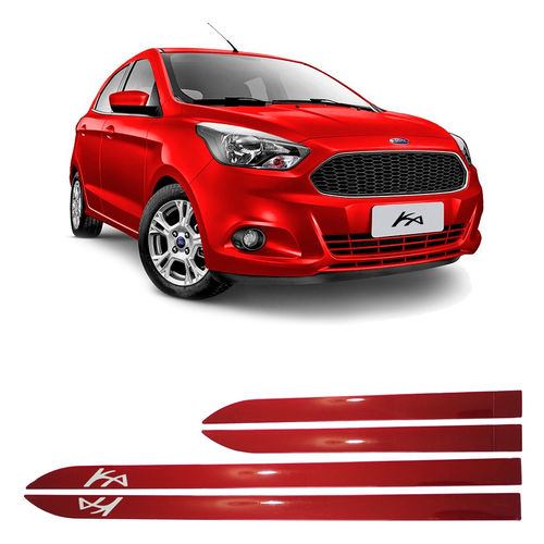 Friso Lateral Facão Vermelho Merlot Ford Ká Kit 4 Peças