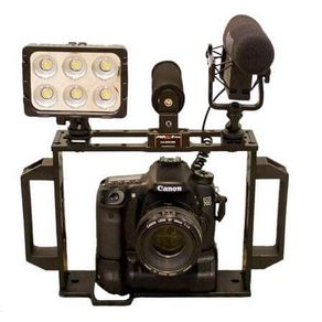 Gaiola para Câmera DSLR, Leds e Microfones