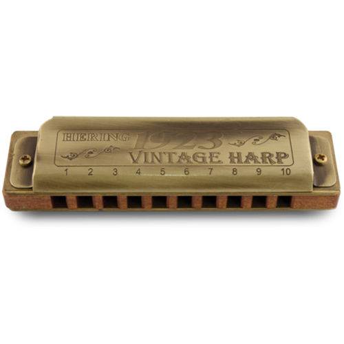 Gaita de Boca Profissional em C Hering 1020 Vintage Harp 1923 com Case