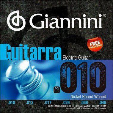 Giannini Cordas P/ Guitarra Nickel Round Wound 010 GEEGST10