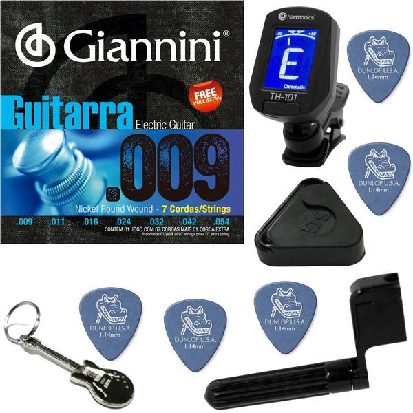 Giannini GEEGST709 Encordoamento para Guitarra 7 Cordas 09 054 + Kit IZ2