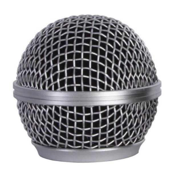 Globo Metalico para Microfone Prata 50MM Altura - 31MM Rosca - Mxt