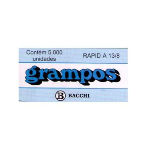 Grampo 13/8 Galvanizado Rapid Cx.C/5000 Bacchi