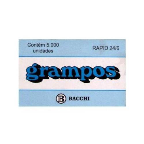 Grampo 24/6 Galvanizado Rapid Cx.C/5000 Bacchi