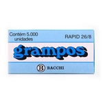 Grampo Galvanizado 26/8 Caixa com 5000 - Bacchi