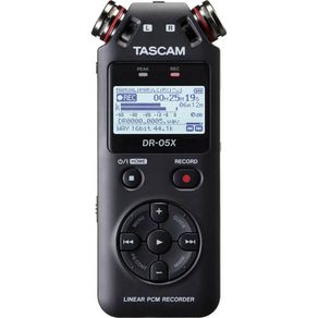 Gravador de Áudio Digital Tascam DR-05X Estéreo de Mão com Interface de Áudio USB