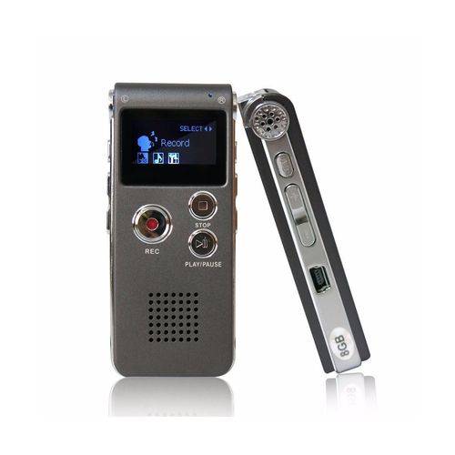 Gravador de Voz Digital Espião Escuta Telefônica MP3 Player 8 GB