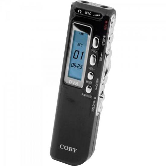 Gravador Digital de Voz, Telefônico e MP3 Player CVR20 Preto - Coby