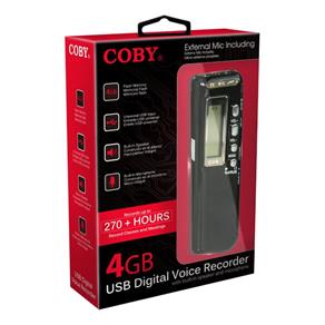 Gravador Voz Digital Coby Cvr20 Ligação Telefone Memória 4Gb