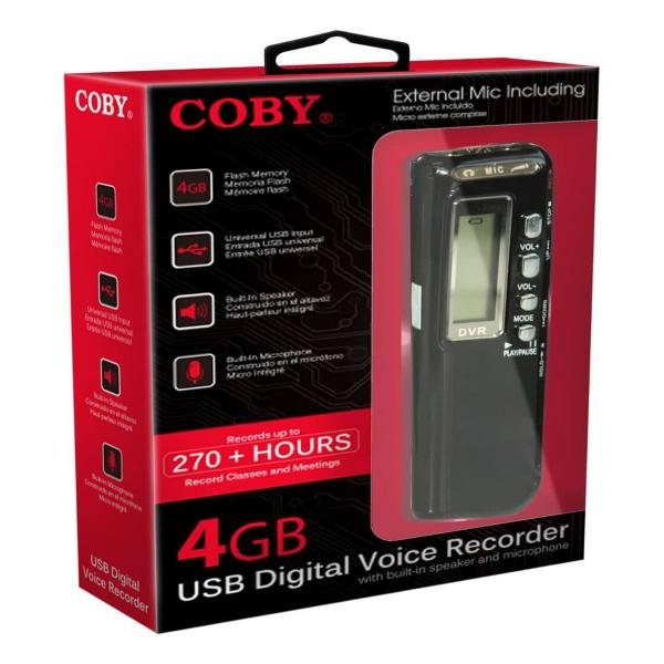 Gravador Voz Digital Coby Cvr20 Ligação Telefone Memória 4gb