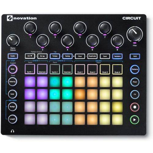 Groovebox Controlador DJ Novation Circuit Sintetizador MIDI/USB