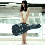 Guitarra Azul 600 D Água-pro Oxford Camouflage Bag Costura Dupla Pad Para 41 Pulga Folk Guitar Classical