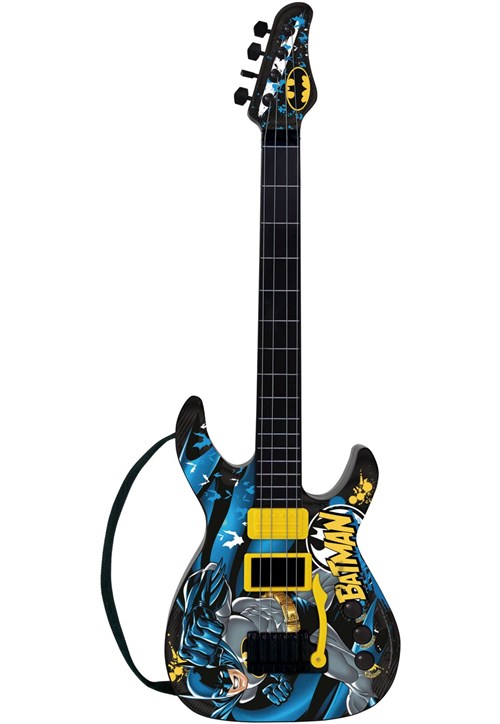 Guitarra Batman Infantil Cavaleiro das Trevas Fun Divirta-Se Preto