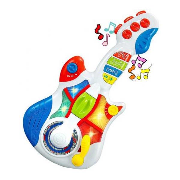 Guitarra de Brinquedo Didático Eletrônica Musical Som Luz - Zoop Toys