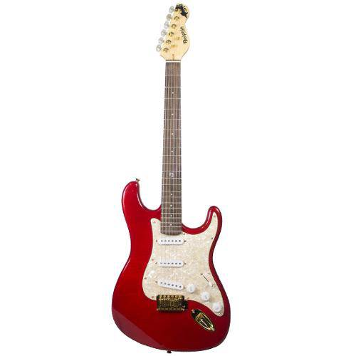 Guitarra Dolphin Stratocaster Rocket, Corpo Sólido em Basswood, Tampo em Flame Maple - Vermelho
