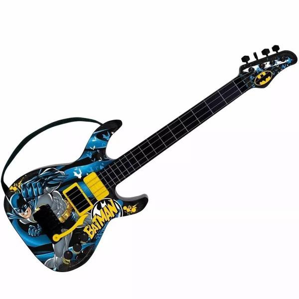 Guitarra Elétrica Infantil Batman C/ Som Corda de Aço Paleta - Fun