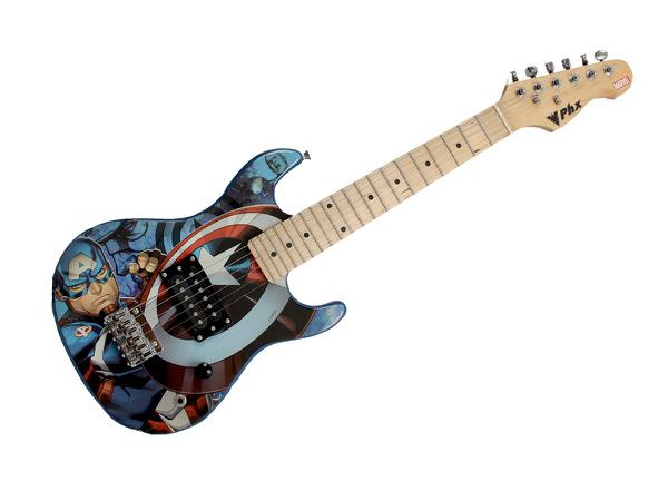 Guitarra Elétrica Infantil Kids Marvel Capitão América Phx