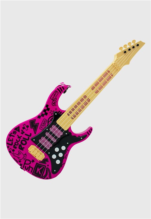 Guitarra Eletrica Infantil Rosa