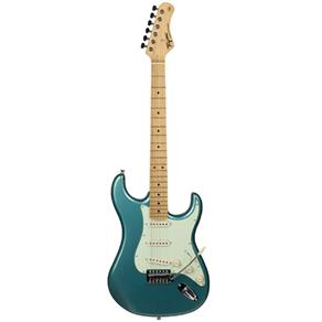 Guitarra Elétrica Stratocaster Tagima TG-530 LB Woodstock Azul Metálico - 6 Cordas - Tarraxas Cromadas e Blindadas