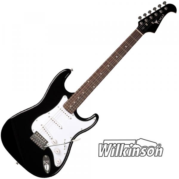 Guitarra Elétrica STS001 Strato BK Preta Eagle Cap. Wilkinson