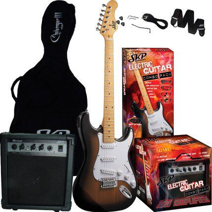 Guitarra Elétrica Sunburst com Amplificador Skp