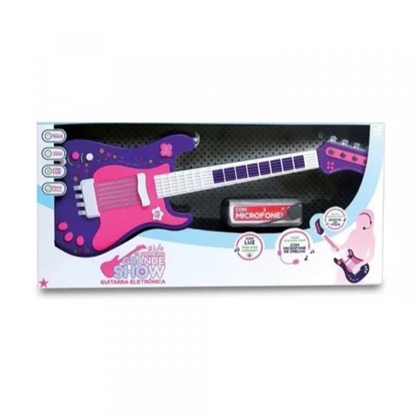 Guitarra Eletrônica C/ Microfone o Primeiro Grande Show Feminina - Unik Ge1805-f - Unik Toys