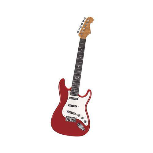 Guitarra Eletrônica Infantil Brinquedo Rock Star - Vermelha