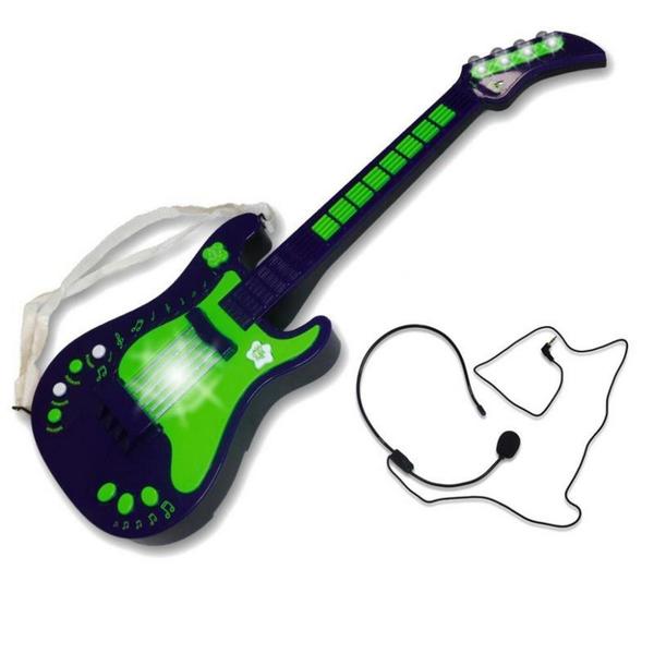 Guitarra Eletrônica Infantil Verde Unik Toys - Unik Baby