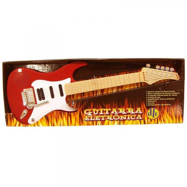 Guitarra Eletrônica Infantil Vermelha 5105 Dtc