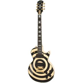 Guitarra Epiphone Les Paul Custom Plus Zakk Wylde Antique White Black Bullseye