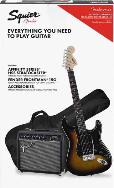 Guitarra Fender 037 1824 - Squier Affinity Strat Hss Frontman 15g - 032 - Brown Sunburst - Fender Squier