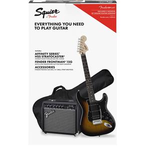 Guitarra Fender 037 1824 - Squier Affinity Strat Hss Frontman 15G - 032 - Brown Sunburst
