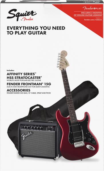 Guitarra Fender 037 1824 - Squier Affinity Strat Hss Frontman 15g - 009 - Candy Apple Red - Fender Squier