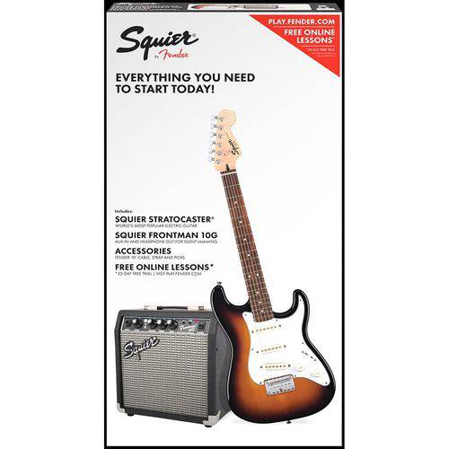 Guitarra Fender Squier Affinity Strat Short Scale Frontman Sq10 Brown Sunburst