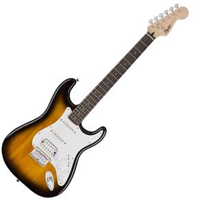 Guitarra Fender Squier Bullet Strato HSS Marrom Brown Sunburst Escudo Branco 3 Captadores