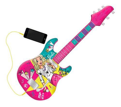 Guitarra Infantil Barbie Fabulosa com Mp3 - Fun 8006-9