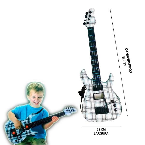 Guitarra Infantil com Luzes e Sons a Pilha Touch Eletrônica - Newmix