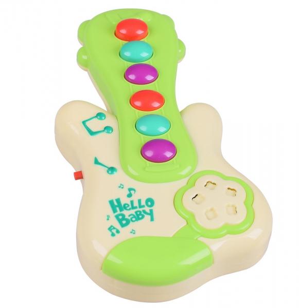 Guitarra Infantil de Brinquedo Musical para Bebê 18 Meses Amarelo e Verde - Company Kids