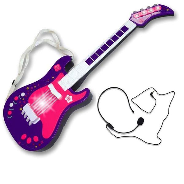 Guitarra Infantil Eletronica com Microfone Unik Promocao - Unik Toys